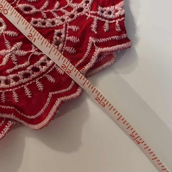 RUE 21 red embroidered handkerchief top with skinny adjustable straps size small - Picture 11 of 11